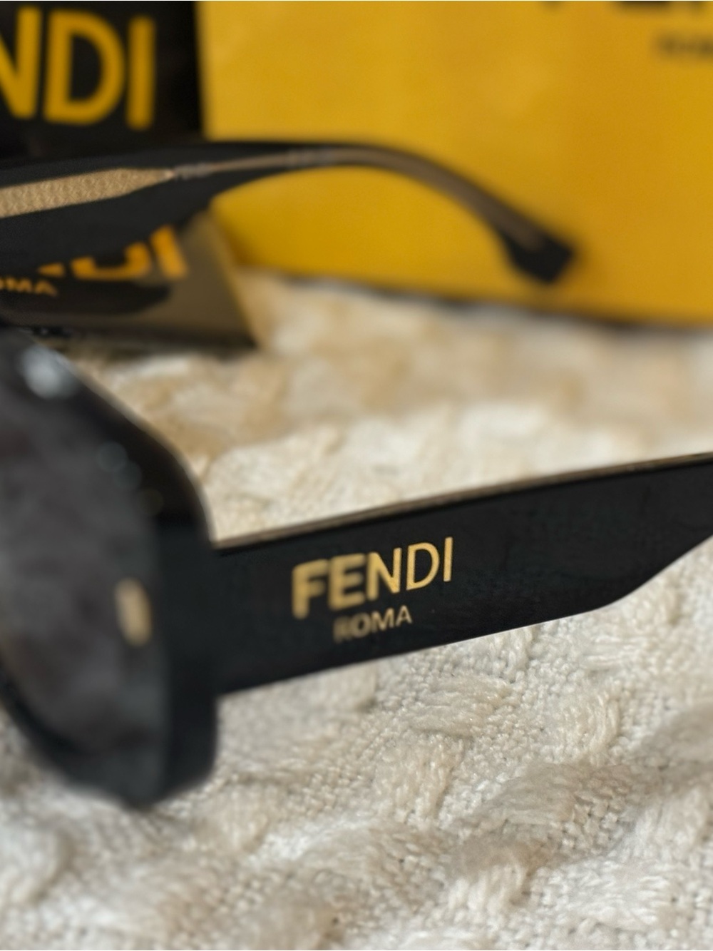Fendi Black and Gold Logo Men's Sunglasses